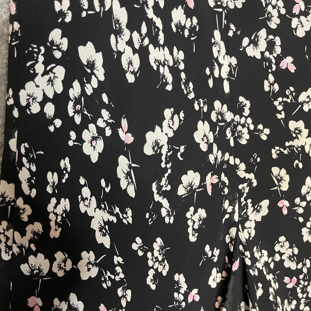 Chaps Women Ditzy Floral Millefluers Midi Skirt L Dark 90s Fairy Grunge Flowy